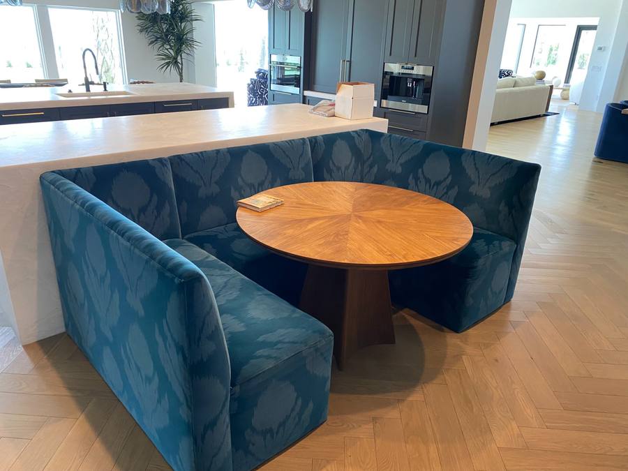 Custom built-in banquette seating Jacksonville FL - Elvis Upholstery