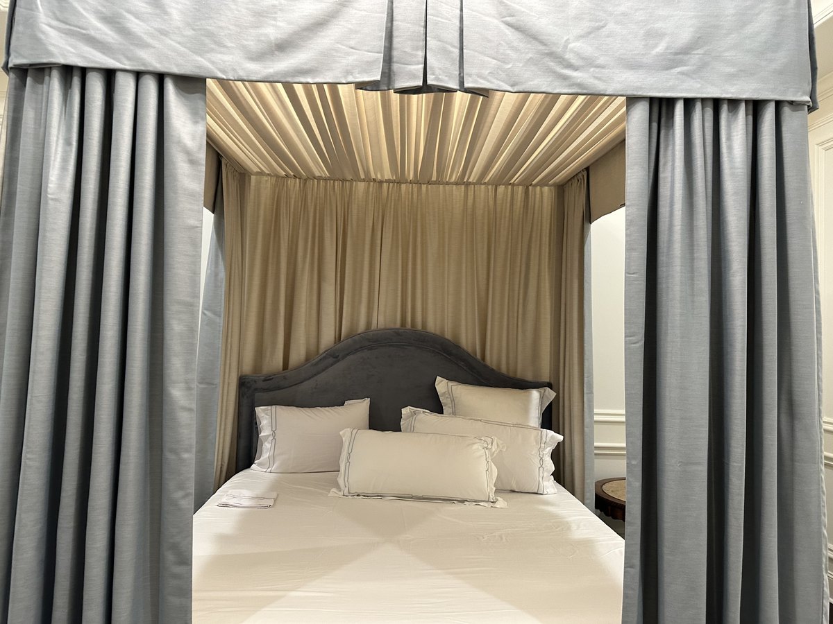 Custom canopy bed with drapery panels, Jacksonville FL