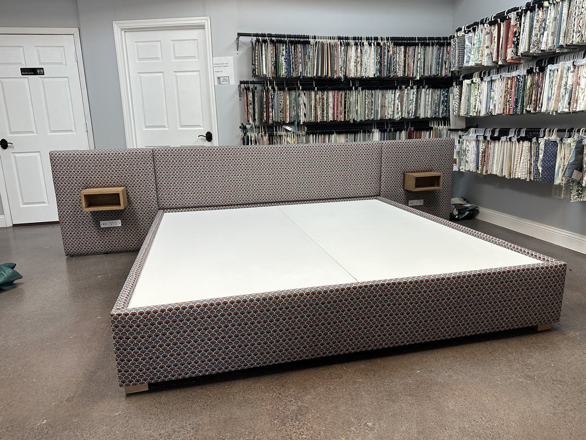 Custom upholstered platform bed patterned jacksonville fl