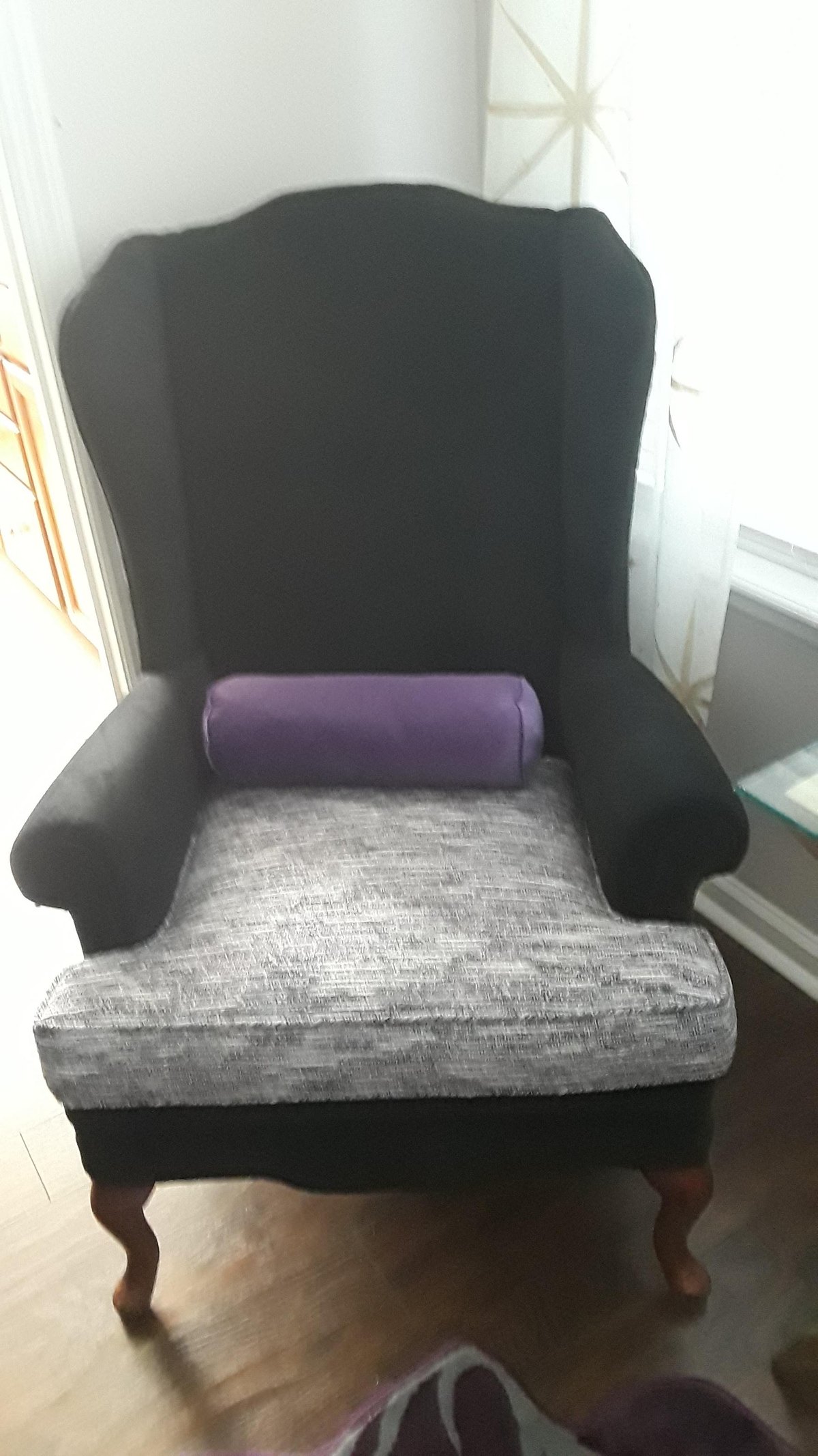 Custom wingback chair reupholstery by Elvis Upholstery and Draperies, serving St Augustine FL